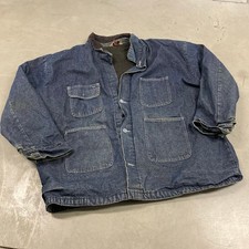 70s fleece lined denim barn coat