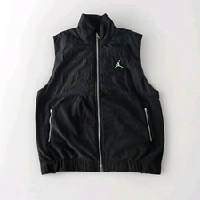 New Nike Air Jordan Essentials Winter Vest Full Zip Black Men's Large FD8628-010