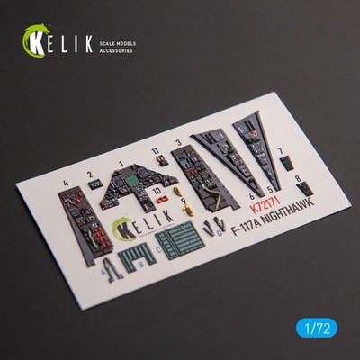 KeliK F-117A NIGHTHAWK Cockpit 3D Interior Decals for Academy Kit 1/72 K72171