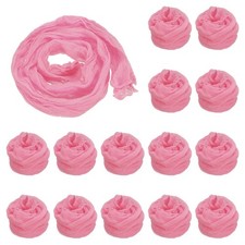 15Pcs Stocking Flower Fabric 65cm/26" for DIY Mesh Flowers Making, Coral Pink