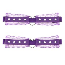 2Pcs Adjustable Lace Heart Thigh Garter Belt, Elastic Leg Garters for Women P...