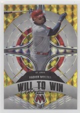 2022 Panini Mosaic Will to Win Reactive Yellow Prizm 32/99 Yadier Molina 04br