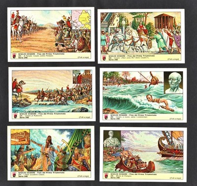 Julius Caesar & Das Ende des ersten Triumvirats Lavazza Kaffee Kartenset 50er Jahre