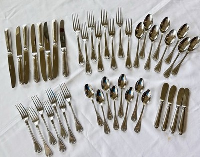 Jean Couzon Consul Stainless Flatware Set 43 Pc Service For 8 France 18/10