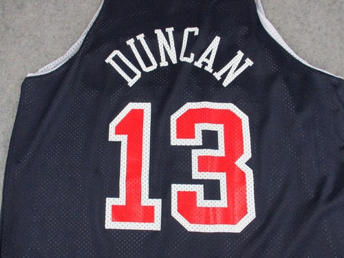 Vintage Tim Duncan USA Basketball Jersey Mens Large Reversible NBA Champion 90s - Picture 2 of 16