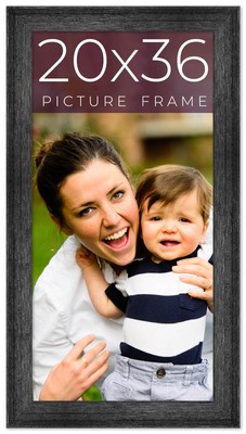 20x36 Frame Black Real Wood Picture Frame Width 1.5 inches | Interior Frame Dept