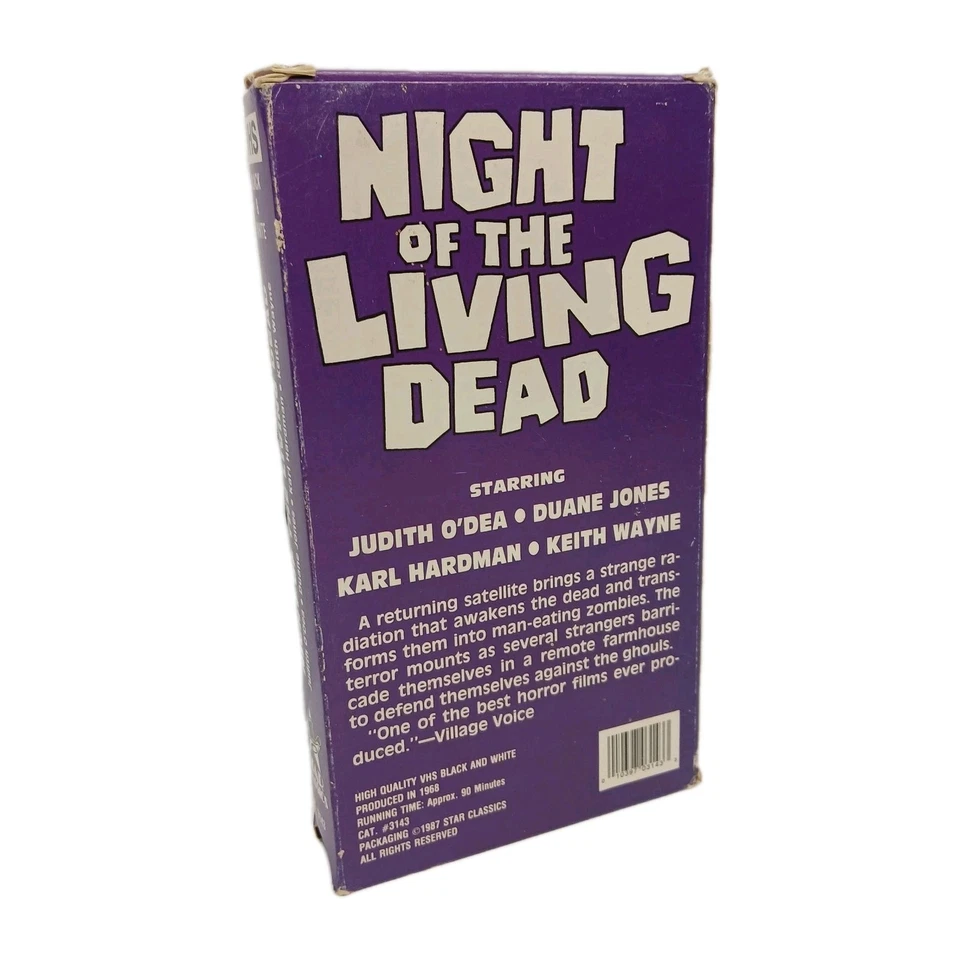 Night Of The Living Dead (VHS) Black & White 1987 Star Classics Rare Cult Horror Foto 2 de 2