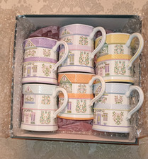 The Lenox Village Coffee Mugs - Set of 6 - Fine Porcelain - Vintage 1992