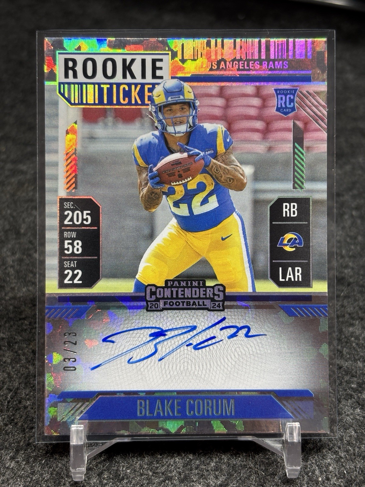 2024 Panini Contenders Football - Blake Corum  - #112 RC Cracked Ice Auto /23 🔥