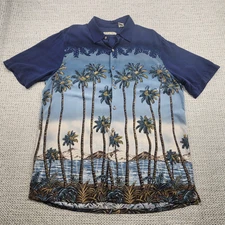 Batik Bay Hawaiian Shirt Mens Large Rayon Palm Tree Beach Aloha Tropical Print