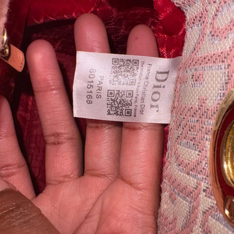 Dior Book Tote pink &white Canvas tote purse medium length - Image 4 of 4