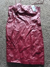 Wild Fable BERRY RED  Sleeveless Faux Leather Bodycon Dress Size Medium NWT
