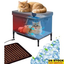 Cooling Cat House W/ Heating Pad Waterproof Elevated Design Small Breeds New