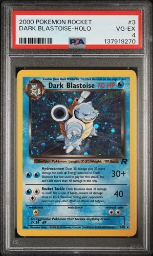 2000 POKEMON ROCKET #3 DARK BLASTOISE-HOLO PSA 4