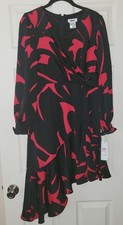 DKNY Women’s Black/Scarlet Dress US Size 10P MSRP $139