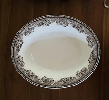 Williams Sonoma PLYMOUTH Wedgwood Brown Oval Vegetable Serving Bowl 9 3/4" NWT