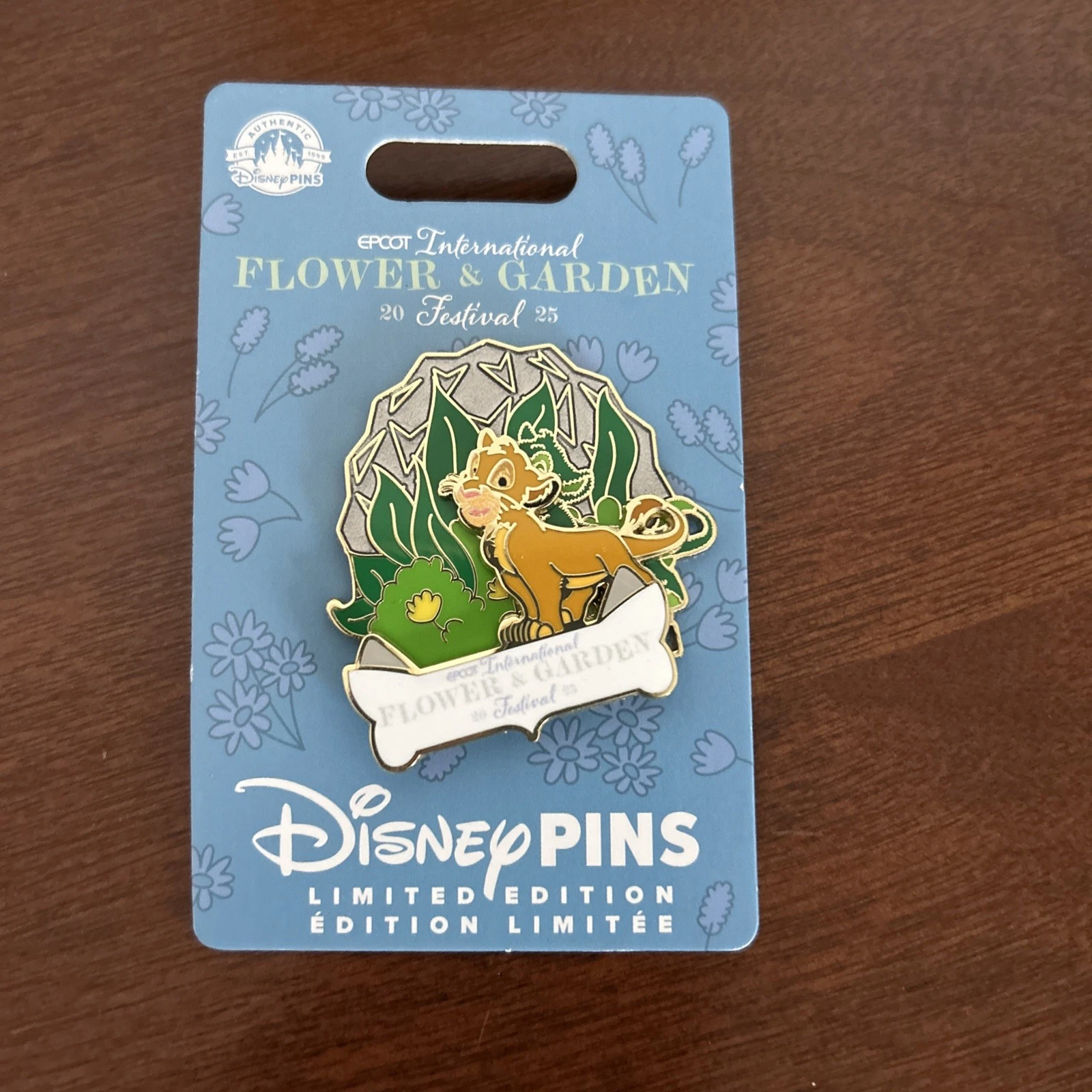 Disney Epcot Flower And Garden 2025 Simba Topiary Slider Pin LE 4000 Pin