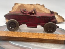 Vintage Early Hubley Cast Iron Race Car "With" Driver Metal wheels--350.25