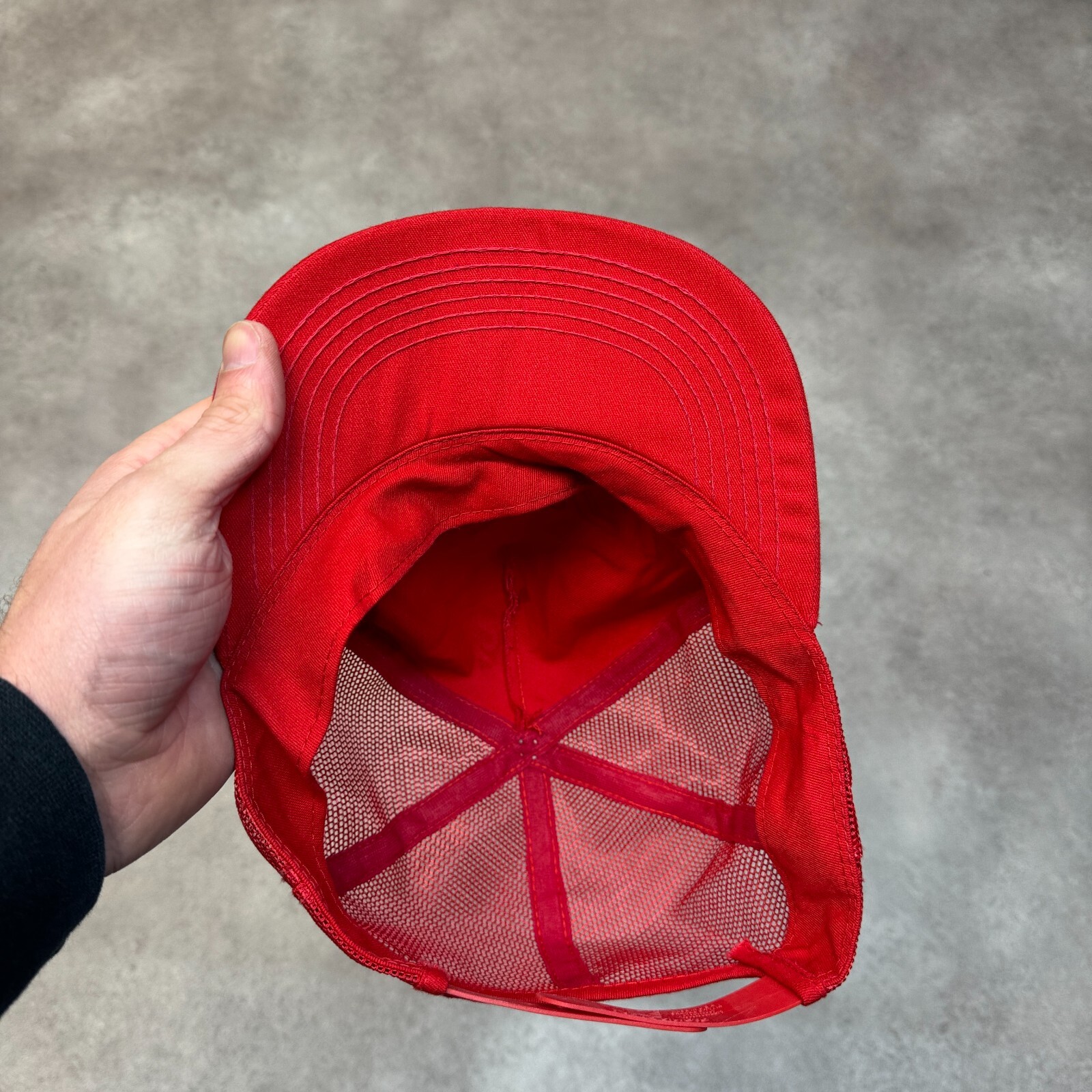 Snap On Trucker Hat Mens Embroidered Adjustable Snapback Cap Red image 6