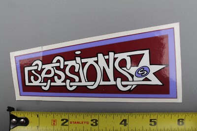 Sessions Surf Shop Snowboards Red Purple OG Oregon V60B Vintage Surfing STICKER