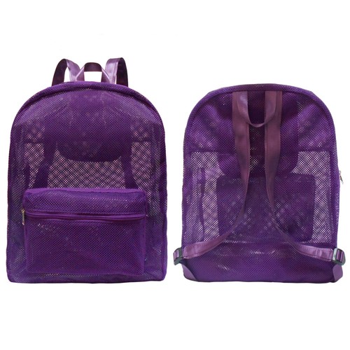 Mochila plegable de malla para ver a través de la bolsa de libros escolares playa caminata viaje gimnasio mochila - Imagen 35 de 54
