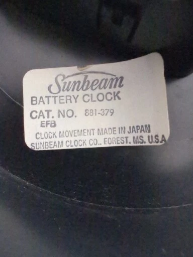 Vintage SUNBEAM 10 X 8" dark Wood plastic finish Wall Quartz Clock Works Unique - Image 3 of 4