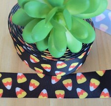 1 Inch 1YD Halloween Grosgrain Ribbon, Candy Corn