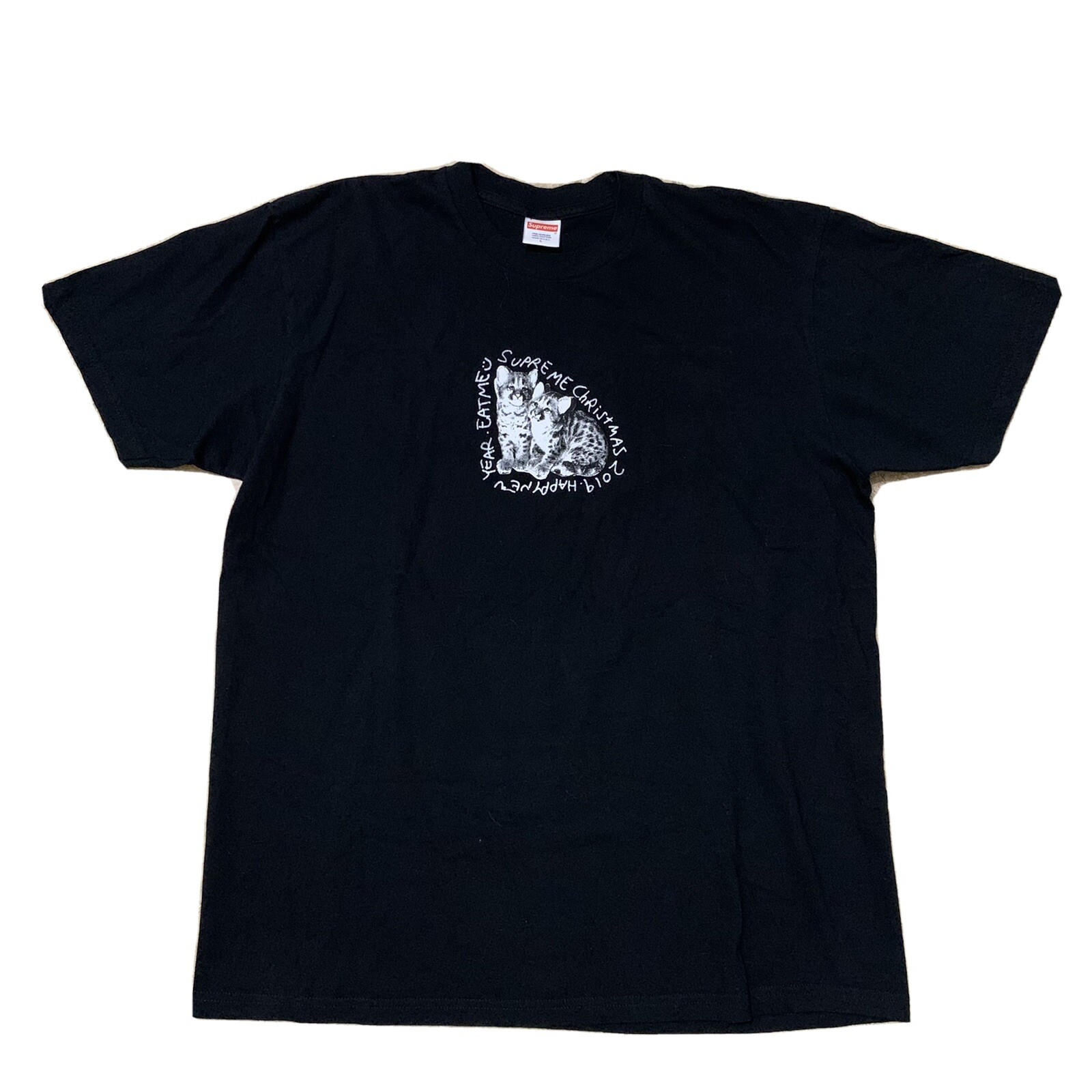 Rare FW/19 Supreme Christmas Tee Cats 