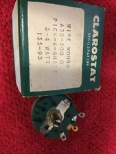 WIRE WOUND A58-500 OHM PICK A SHAFT 3-4 WATT  CLAROSTAT  NOS