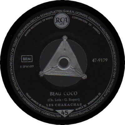   7'' 1959 Les Chakachas ESO ES EL AMOR / BEAU COCO  GER Rarität RCA 47-9179 EX  