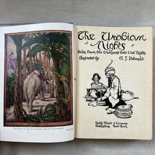 1925 (Illustrated) ARABIAN NIGHTS Fairy Tale E.J. DETMOLD Vtg Color Plates