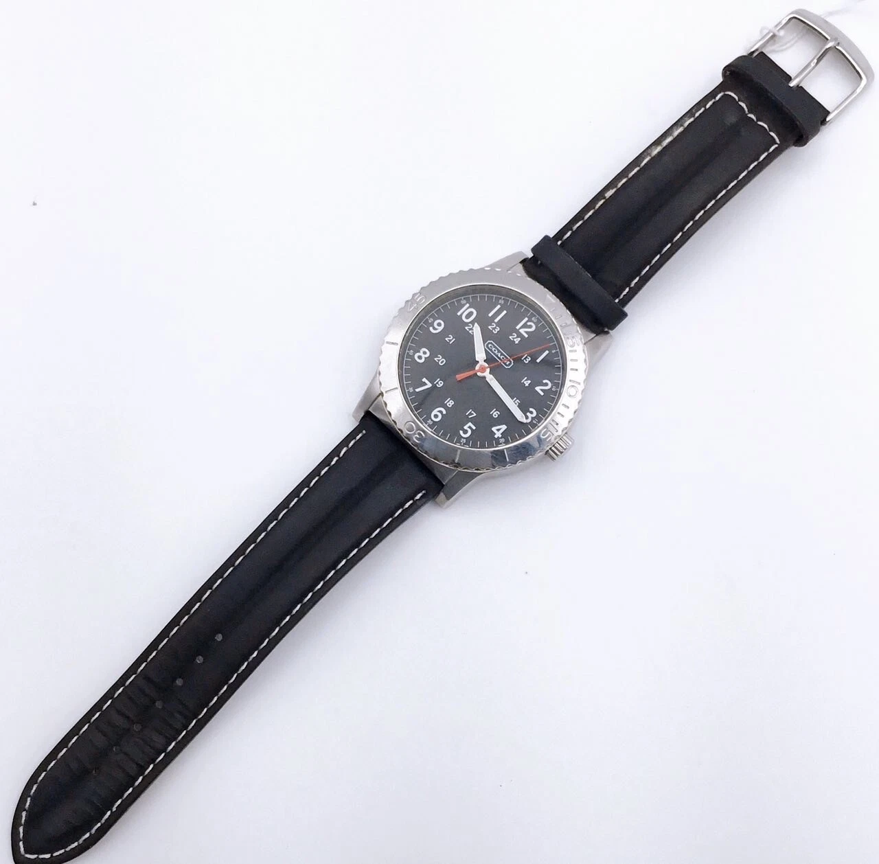 Coach Autore 'Ottime Condizioni' Uomo CA 70.2.14.0711 Pelle Metallo Nero Argento