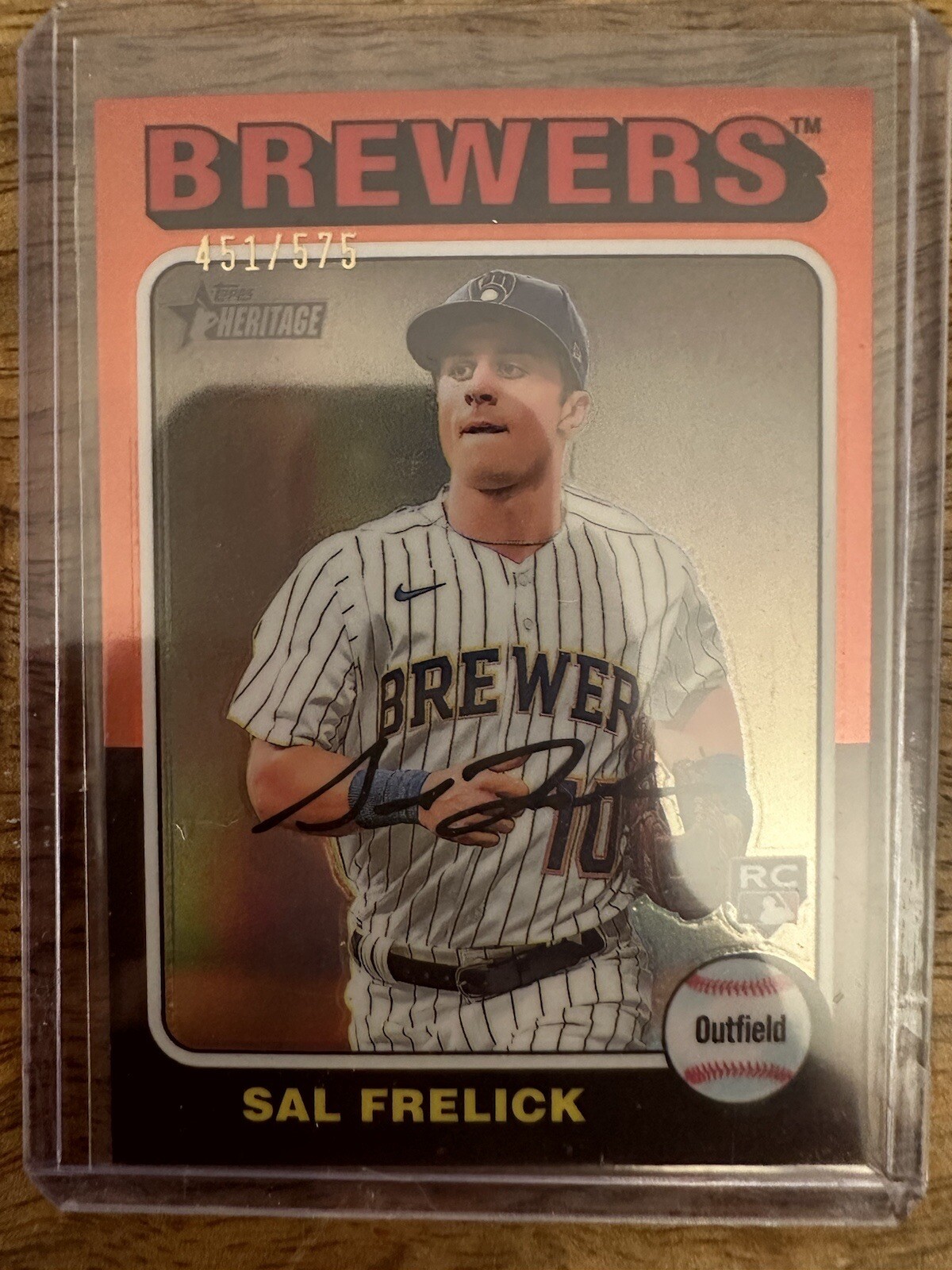 2024 Topps HERITAGE SAL FRELICK CHROME REFRACTOR #’d 334/575 BREWERS RC #451