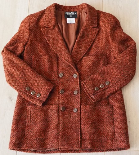 Chanel Vintage Tweed Rust Jacket Skirt Suit Set 2 pieces Wool Silk Mohair Sz 40 - Picture 20 of 24