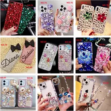 Luxury Bling Jewelled Crystals Diamonds Rhinestone Flowers Back Phone Case Cover