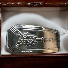 Community Plate Silver Plated Spoon Artisan Ring Size 8.5