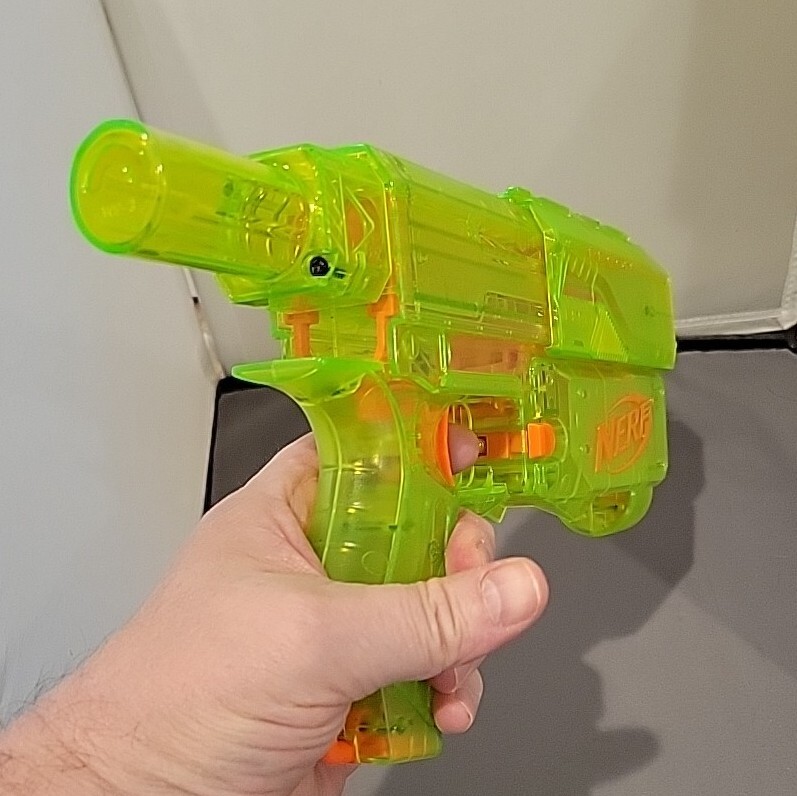 HTF Nerf Translucent Clear Green Sonic Blaster Dart Gun HTF Nerf Translucent Clear Green Sonic Blaster Dart Gun