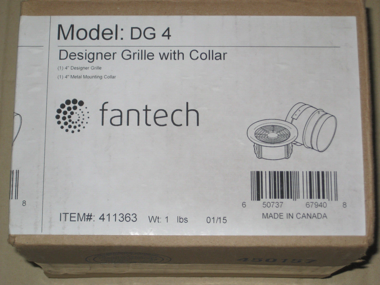 Fantech DG4 Exhaust Grille - Thumbnail 3