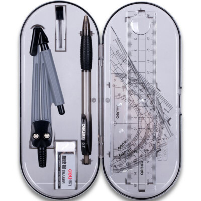 8 Pcs Math Geometry Tool Set Compass Ruler Triangle Protractor Eraser Student