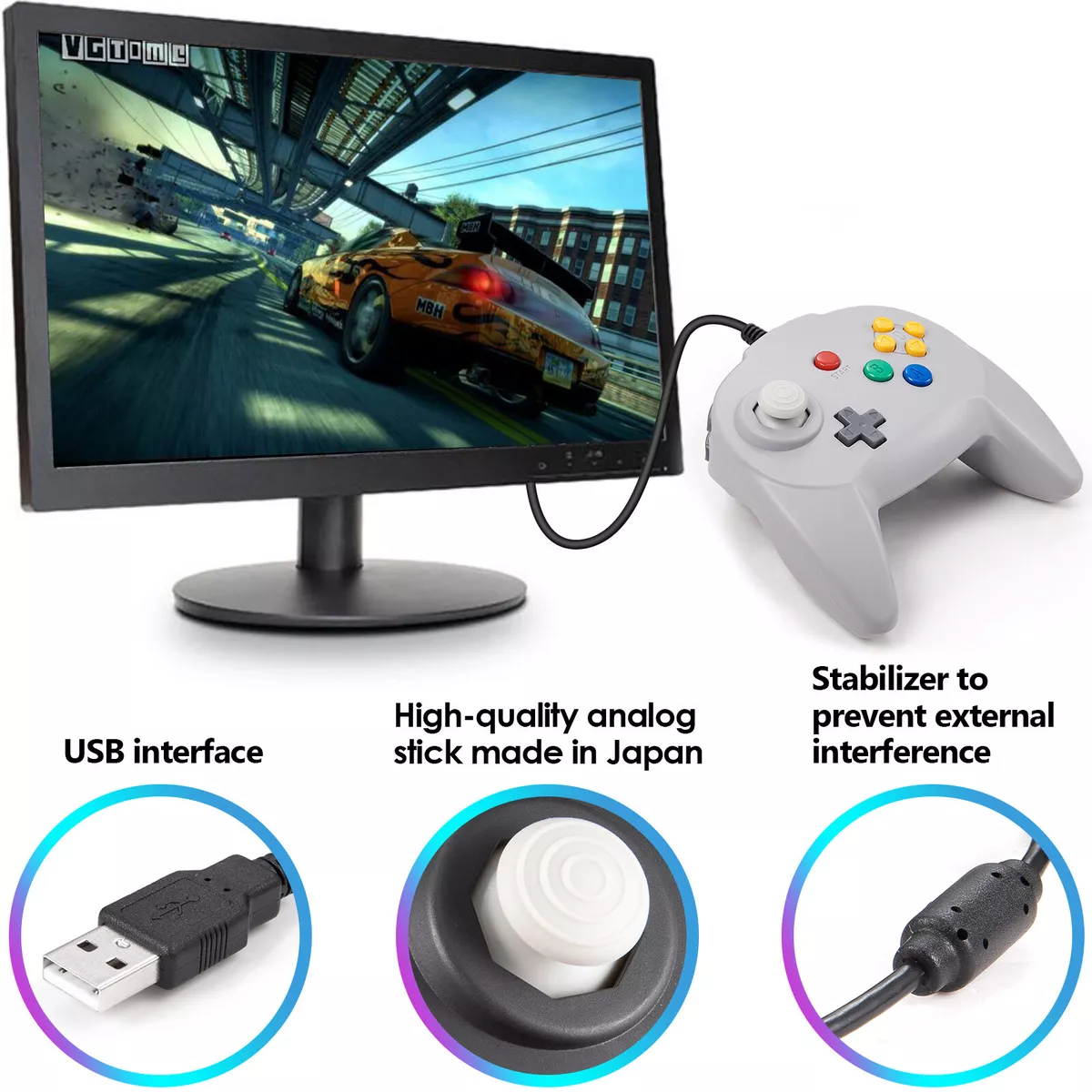  USB Wired Game Controller for Windows PC/Raspberry Pi