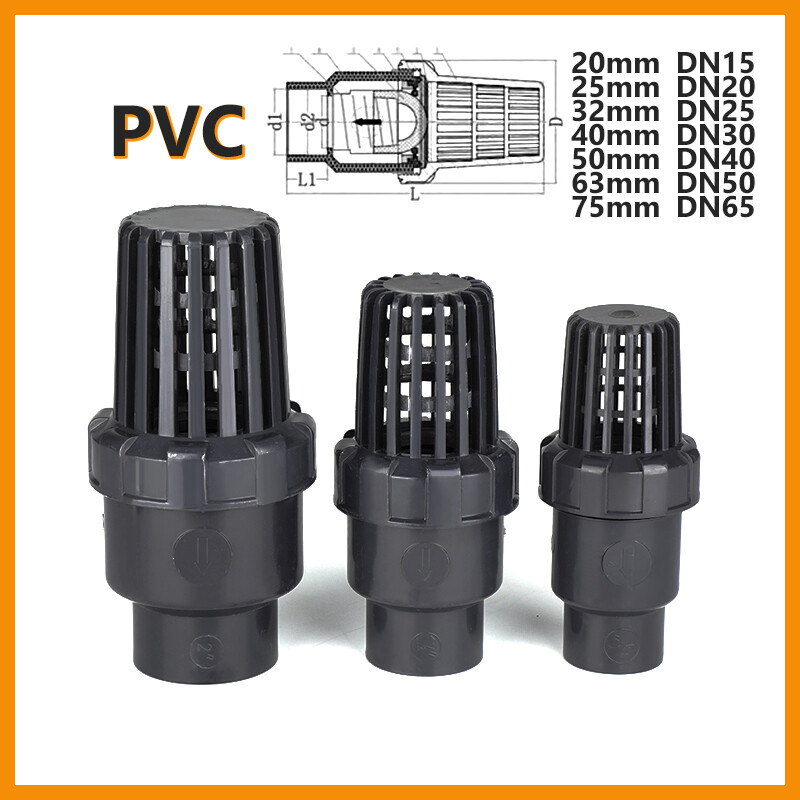 PVC Spring-Check Foot Valves Solvent Weld Non-Return Valve DN15