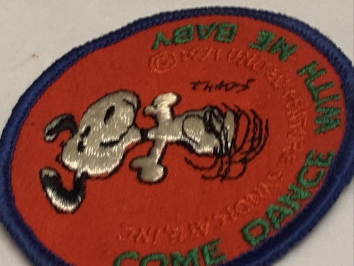 Vintage 1971 SNOOPY PATCH. COME DANCE WITH ME BABY. NEW VINTAGE SNOOPY PATCH. - Picture 6 of 12