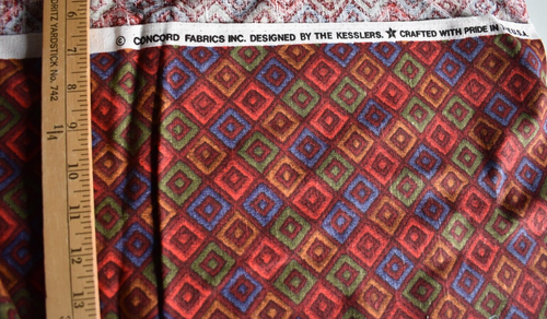 MULTI DIAMOND PATTERN THE KESSLERS CONCORD 100% COTTON FABRIC 67X44 INCHES - 第 1/2 張圖片