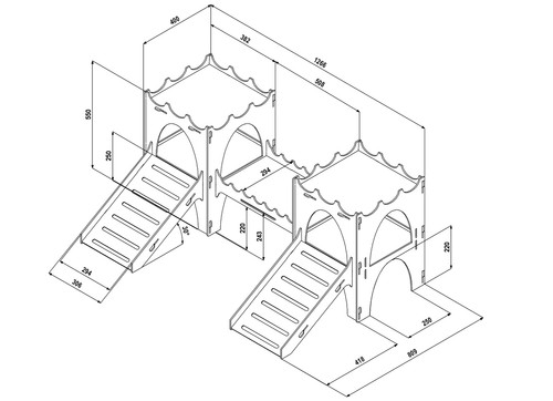 Rabbit Castle Starter Kit - Formaldehyde Free, Non Toxic, Wooden, Slot Together - Picture 15 of 15