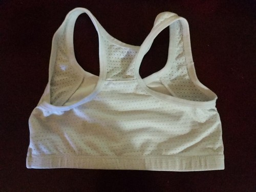 Girls White Sports Bra With Mesh Back And Sides - Picture 3 of 5