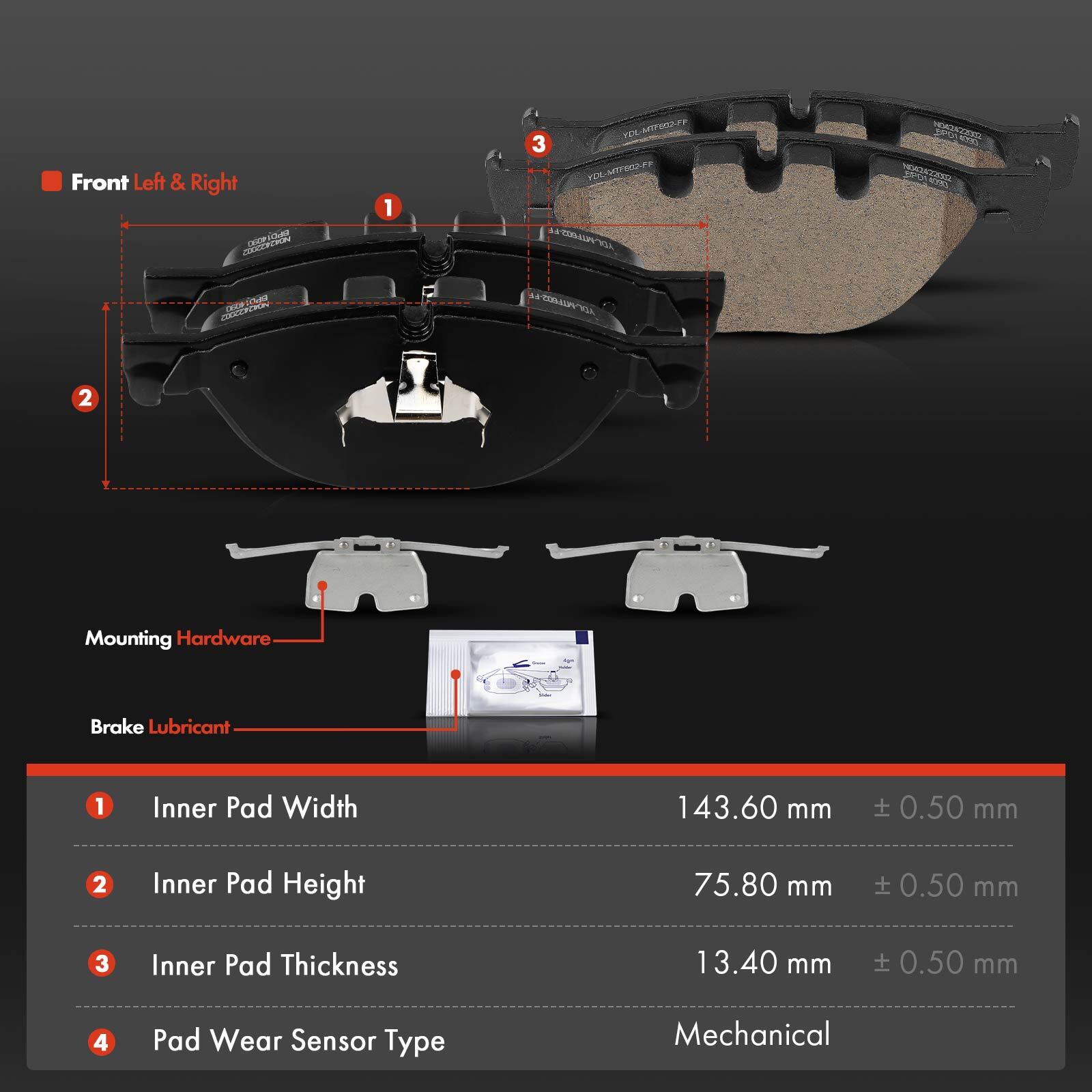 Front Ceramic Brake Pads for Bentley BMW 528i 535i GT 550i 650i 740Li 750i 750Li