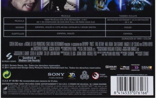 El Sicario de Dios Blu-ray 3D + 2D REGION LIBRE. A-B-C ( 4 Octubre 2011 descatal - Imagen 3 de 3