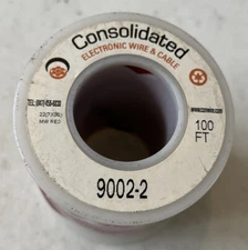 CONSOLIDATED Electronic Wire Red 22(7x30) MW Red 100 Feet #9002-2