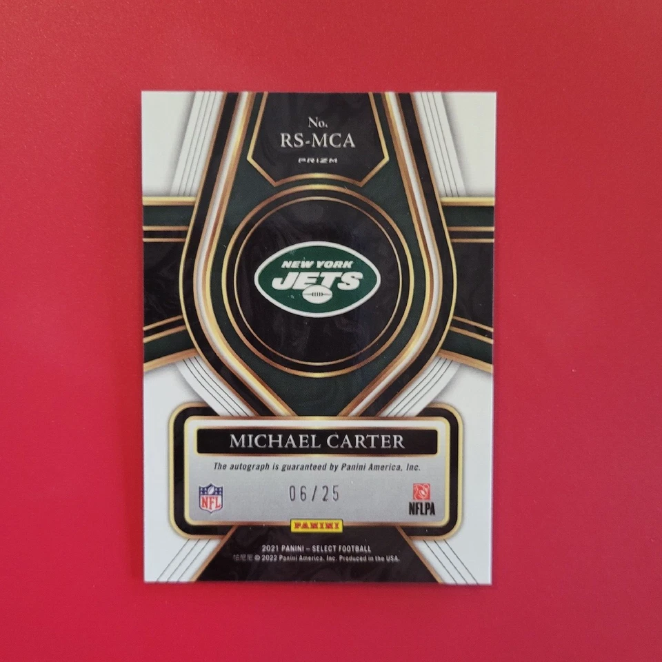 2021 Select Michael Carter Signatures Tie-Dye Prizm  6/25  RC Auto #RS-MICA - Image 4 of 4