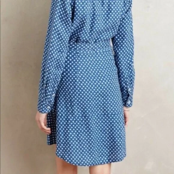 Vestido Camisa Anthropologie Holding Horses Lino Punteado 12 Pequeño Nuevo con Etiquetas Foto 3 de 4